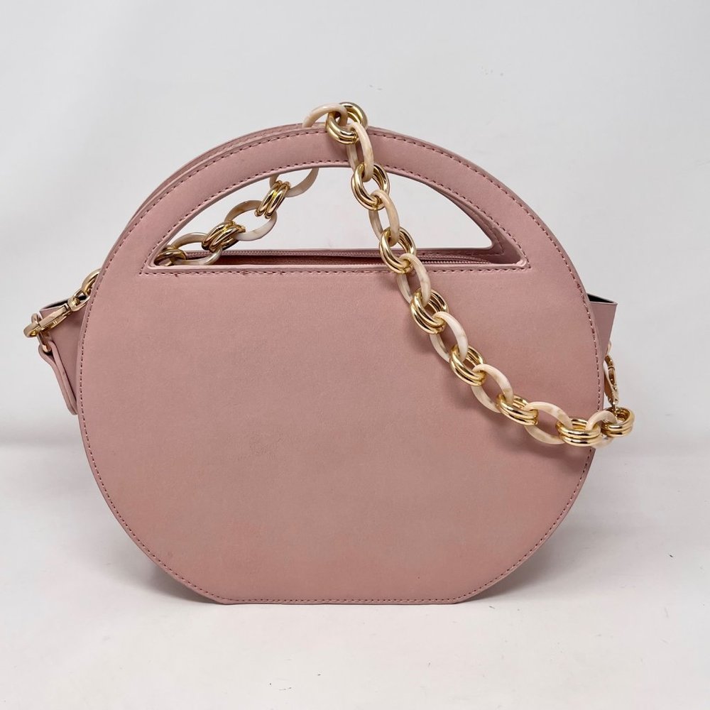 Kaari Blue Cut Out Circle Bag Pink Rose  - Chain Strap‎ Only